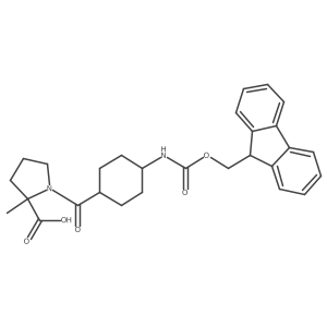 1-[4-({[(9H-fluoren-9-yl)methoxy]carbonyl}amino)cyclohexanecarbonyl]-2-methylpyrrolidine-2-carboxylic acid结构式