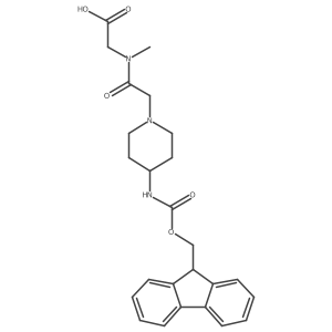 2-{2-[4-({[(9H-fluoren-9-yl)methoxy]carbonyl}amino)piperidin-1-yl]-N-methylacetamido}acetic acid Structure