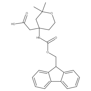 2-[4-({[(9H-fluoren-9-yl)methoxy]carbonyl}amino)-2,2-dimethyloxan-4-yl]acetic acid结构式