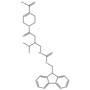 1-{3-[({[(9H-fluoren-9-yl)methoxy]carbonyl}amino)methyl]-4-methylpentanoyl}-1,2,3,6-tetrahydropyridine-4-carboxylic acid Structure