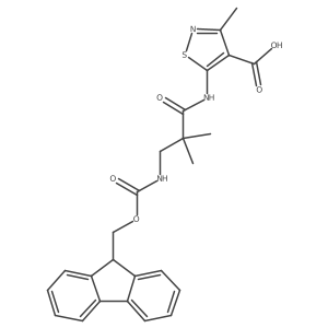 5-[3-({[(9H-fluoren-9-yl)methoxy]carbonyl}amino)-2,2-dimethylpropanamido]-3-methyl-1,2-thiazole-4-carboxylic acid Structure