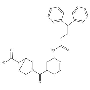(1RS&,5SR&)-3-[(1RS,5SR)-5-({[(9H-fluoren-9-yl)methoxy]carbonyl}amino)cyclohex-3-ene-1-carbonyl]-3-azabicyclo[3.1.0]hexane-6-carboxylic acid结构式