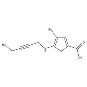 4-Bromo-5-[(4-hydroxybut-2-yn-1-yl)amino]furan-2-carboxylic acid结构式