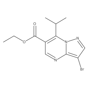 Ethyl 3-bromo-7-isopropylpyrazolo[1,5-A]pyrimidine-6-carboxylate结构式