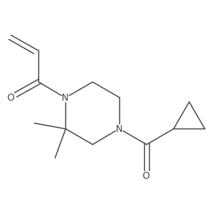 1-(4-Cyclopropanecarbonyl-2,2-dimethylpiperazin-1-yl)prop-2-en-1-one结构式