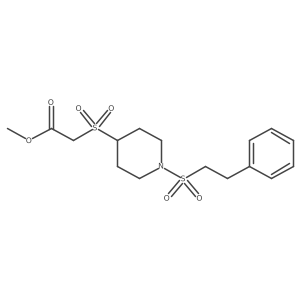 Methyl 2-((1-(phenethylsulfonyl)piperidin-4-yl)sulfonyl)acetate Structure