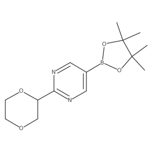 2-(1,4-Dioxan-2-yl)pyrimidine-5-boronic acid pinacol ester Structure