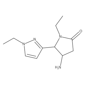 4-amino-1-ethyl-5-(1-ethyl-1H-pyrazol-3-yl)pyrrolidin-2-one Structure