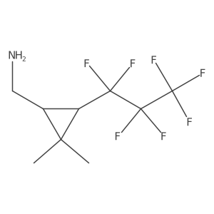 rac-[(1R,3R)-3-(heptafluoropropyl)-2,2-dimethylcyclopropyl]methanamine结构式
