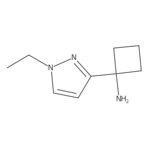 1-(1-ethyl-1H-pyrazol-3-yl)cyclobutan-1-amine结构式