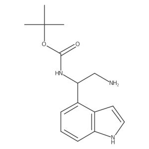 tert-butyl N-[2-amino-1-(1H-indol-4-yl)ethyl]carbamate结构式