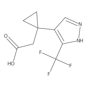 2-{1-[3-(trifluoromethyl)-1H-pyrazol-4-yl]cyclopropyl}acetic acid Structure