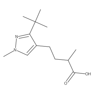 4-(3-tert-butyl-1-methyl-1H-pyrazol-4-yl)-2-methylbutanoic acid结构式