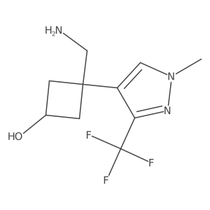 3-(aminomethyl)-3-[1-methyl-3-(trifluoromethyl)-1H-pyrazol-4-yl]cyclobutan-1-ol Structure