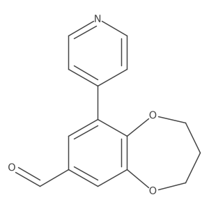9-(pyridin-4-yl)-3,4-dihydro-2H-1,5-benzodioxepine-7-carbaldehyde结构式