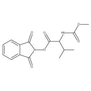 1,3-dioxo-2,3-dihydro-1H-isoindol-2-yl (2S)-2-[(methoxycarbonyl)amino]-3-methylbutanoate结构式