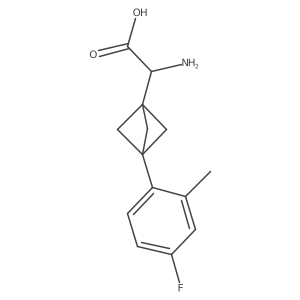 2-Amino-2-[3-(4-fluoro-2-methylphenyl)-1-bicyclo[1.1.1]pentanyl]acetic acid Structure