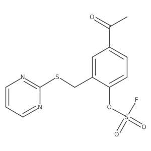 2-[(5-Acetyl-2-fluorosulfonyloxyphenyl)methylsulfanyl]pyrimidine结构式