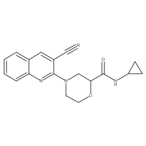 4-(3-cyanoquinolin-2-yl)-N-cyclopropylmorpholine-2-carboxamide Structure