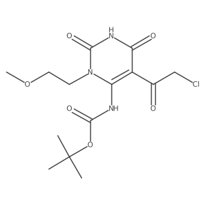 tert-butyl N-[5-(2-chloroacetyl)-3-(2-methoxyethyl)-2,6-dioxo-1,2,3,6-tetrahydropyrimidin-4-yl]carbamate Structure