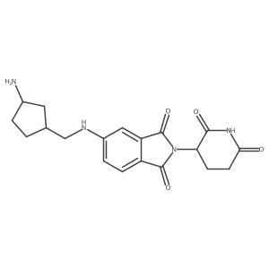 5-({[(1S,3R)-3-aminocyclopentyl]methyl}amino)-2-(2,6-dioxopiperidin-3-yl)-2,3-dihydro-1H-isoindole-1,3-dione结构式