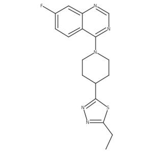 4-[4-(5-Ethyl-1,3,4-thiadiazol-2-yl)piperidin-1-yl]-7-fluoroquinazoline Structure