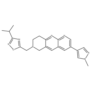5-{[3-(1-methyl-1H-pyrazol-4-yl)-6H,7H,8H,9H-pyrido[2,3-b]1,6-naphthyridin-7-yl]methyl}-3-(propan-2-yl)-1,2,4-oxadiazole结构式