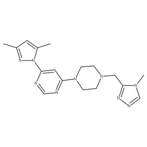 4-(3,5-dimethyl-1H-pyrazol-1-yl)-6-{4-[(4-methyl-4H-1,2,4-triazol-3-yl)methyl]piperazin-1-yl}pyrimidine结构式