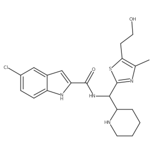 5-chloro-N-((5-(2-hydroxyethyl)-4-methylthiazol-2-yl)(piperidin-2-yl)methyl)-1H-indole-2-carboxamide Structure