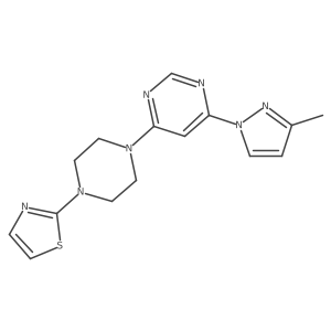 4-(3-methyl-1H-pyrazol-1-yl)-6-[4-(1,3-thiazol-2-yl)piperazin-1-yl]pyrimidine结构式