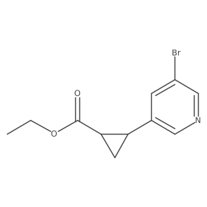 rel-Ethyl (1R,2R)-2-(5-bromopyridin-3-yl)cyclopropane-1-carboxylate结构式
