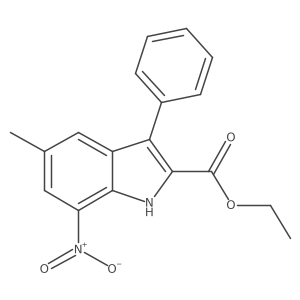 ethyl 5-methyl-7-nitro-3-phenyl-1H-indole-2-carboxylate结构式