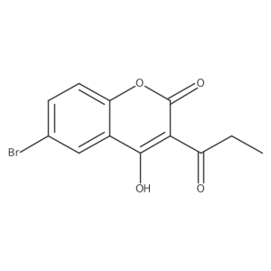 6-Bromo-4-hydroxy-3-(1-oxopropyl)-2H-1-benzopyran-2-one Structure