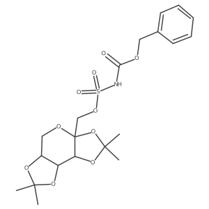 ((3aS,5aR,8aR,8bS)-2,2,7,7-tetramethyltetrahydro-3aH-bis([1,3]dioxolo)[4,5-b:4',5'-d]pyran-3a-yl)methyl ((benzyloxy)carbonyl)sulfamate结构式