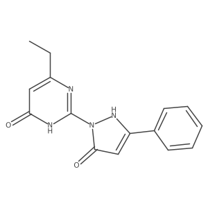 6-ethyl-2-(5-oxo-3-phenyl-2,5-dihydro-1H-pyrazol-1-yl)-4(3H)-pyrimidinone Structure