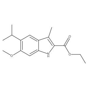 5-Isopropyl-6-methoxy-3-methyl-1H-indole-2-carboxylic acid ethyl ester结构式