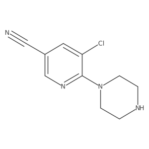 5-Chloro-6-(piperazin-1-yl)nicotinonitrile结构式