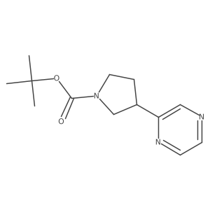 Tert-butyl 3-(pyrazin-2-yl)pyrrolidine-1-carboxylate结构式