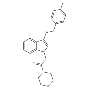 2-(3-((4-methylbenzyl)thio)-1H-indol-1-yl)-1-morpholinoethanone结构式