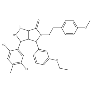 3-(5-Chloro-2-hydroxy-4-methylphenyl)-4-(3-ethoxyphenyl)-5-[2-(4-methoxyphenyl)ethyl]-1,2,3,3a,4,6a-hexahydropyrrolo[3,4-c]pyrazol-6-one结构式