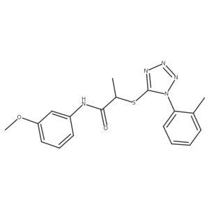 N-(3-methoxyphenyl)-2-{[1-(2-methylphenyl)-1H-tetrazol-5-yl]sulfanyl}propanamide结构式