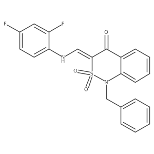 (Z)-1-benzyl-3-(((2,4-difluorophenyl)amino)methylene)-1H-benzo[c][1,2]thiazin-4(3H)-one 2,2-dioxide结构式