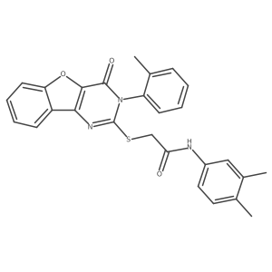 N-(3,4-dimethylphenyl)-2-((4-oxo-3-(o-tolyl)-3,4-dihydrobenzofuro[3,2-d]pyrimidin-2-yl)thio)acetamide Structure