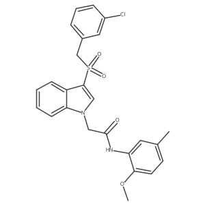2-{3-[(3-chlorophenyl)methanesulfonyl]-1H-indol-1-yl}-N-(2-methoxy-5-methylphenyl)acetamide结构式
