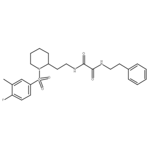 N1-(2-(1-((4-fluoro-3-methylphenyl)sulfonyl)piperidin-2-yl)ethyl)-N2-phenethyloxalamide Structure