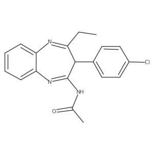 N-[3-(4-chlorophenyl)-4-ethyl-3H-1,5-benzodiazepin-2-yl]acetamide结构式