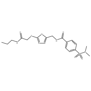 4-(N,N-dimethylsulfamoyl)-N-((5-((2-oxo-2-(propylamino)ethyl)thio)-1,3,4-oxadiazol-2-yl)methyl)benzamide结构式