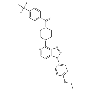 (4-(3-(4-ethoxyphenyl)-3H-[1,2,3]triazolo[4,5-d]pyrimidin-7-yl)piperazin-1-yl)(4-(trifluoromethyl)phenyl)methanone结构式