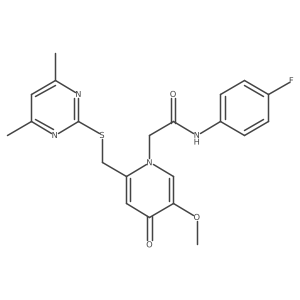 2-(2-{[(4,6-dimethylpyrimidin-2-yl)sulfanyl]methyl}-5-methoxy-4-oxo-1,4-dihydropyridin-1-yl)-N-(4-fluorophenyl)acetamide结构式