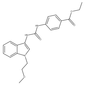 ethyl 4-(3-(1-(2-methoxyethyl)-1H-indol-3-yl)ureido)benzoate结构式